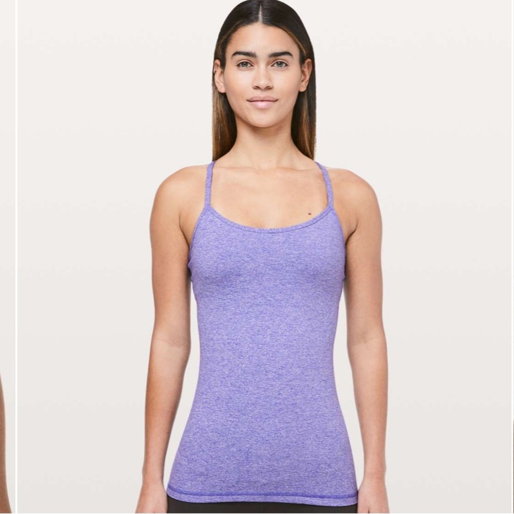 Lululemon Power Y Tank Top Luon Heathered Iris Flower Purple